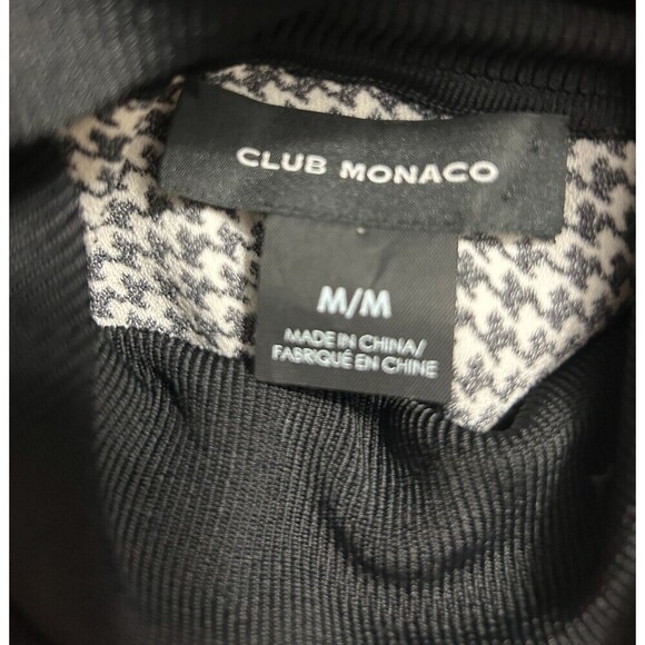 Club Monaco M Houndstooth Sleeveless Turtleneck Blouse Office Chic Minimalist - Picture 9 of 12